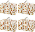 VENO 4 Pack Heavy Duty Moving Bags, Extra Large Storage Bags with Reinforced Handles & Strong Zippers, Foldable & Reusable Moving Box Alternative for Clothes & Dorm Storage by Veno