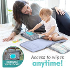 Kopi Baby Portable Diaper Changing Pad, Wipes Pocket, Modern Grey Arrows - Image 4