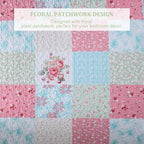 Mybedsoul Boho Quilt King Size, Patchwork Floral Bedding Set, Blue Pink - Image 4
