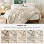 Bedsure Duvet Cover King Size, 3Pcs Double Brushed Bedding Set, Light Beige - Image 5