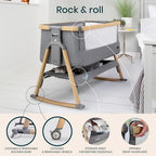 Tutti Bambini CoZee® Air Baby Bassinet & Bedside Sleeper, Oak & Charcoal - Image 3