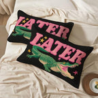 Vintage Funny Alligator Pillowcases Queen Size Set of 2 - Crocodile Pillow Cases with Envelope Closure, Animal Man Cave Decorative Pillow Covers for Bed Couch, Soft Breathable Microfiber - Image 2