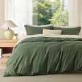 Bedsure Cal King Duvet Cover, Double Brushed Bedding, Olive Green, 3Pcs by BEDSURE
