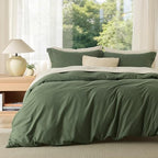 Bedsure Oversized King Duvet Cover, Double Brushed Bedding Set, Olive Green by BEDSURE