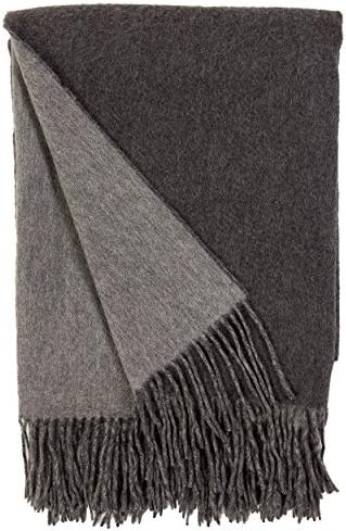 Alashan Cashmere Blend Double Faced Throw-Super Soft and Luxe Fabric- Perfect for Cozy Nights! 95% Merino Wool/5% Cashmere, 50" x 70", Great Gift Item. - Charcoal & Ash by Alashan