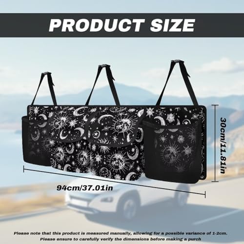Dreaweet Sun and Moon Car Accessories Cute Trunk Organizer for Car Women Hanging Car Trunk Organizers with Pockets Seat Back Waterproof Car Storage Trunk Organizer for SUV Truck Sedan Minivan - Image 6