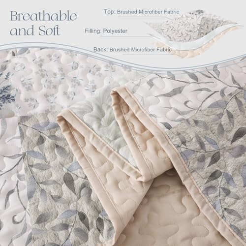 Exclusivo Mezcla Reversible Boho Quilts Queen Size Gray - Image 4