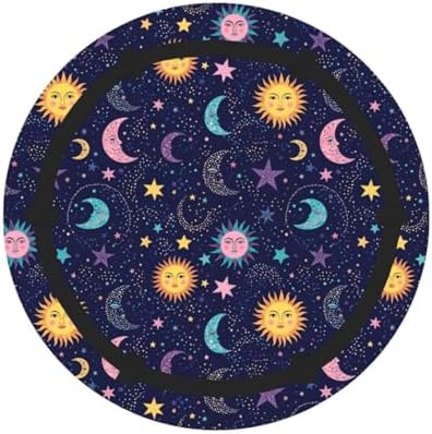 Outdoor Packable Picnic Blanket 2-in-1 Tote Bag, Waterproof Sandproof, Sun Moon Stars Zodiac Goth Purple Space Galaxy Constellation with Shoulder Strap & Inner Pockets for Camping, Beach, Family Use - Image 3