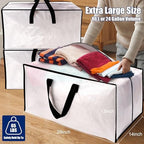 Cosy Family 8 Pack Heavy Duty Extra Large Moving Bags with Backpack Straps - Strong Handles & Zippers, Storage Totes For Space Saving, Fold Flat, Alternative to Moving Box (Set of 8, Clear) - Image 6