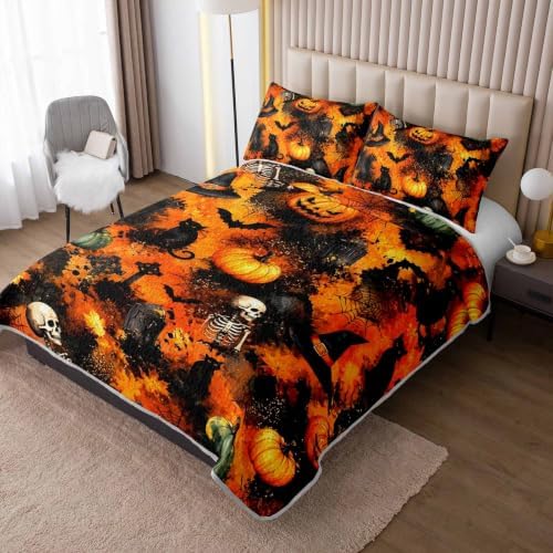 HOSIMA Halloween Watercolor Horror Quilt Twin Size with 2 Pillowcases. - Image 2
