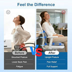 Car Seat Cushion with Back Support for Driving, Ergonomic Support Relief Pad for Auto/Truck/Office, Hollow Ventilation, Anti-Slip Driver Seat Cushion, Washable Cover, 18.1"x17"(Two-Tone Gray) - Image 2