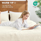 Love's cabin Oversized King Size Quilt Bedding Set Beige Bedspreads - Oversized King Lightweight Bedspread Comforter - Coin Pattern Coverlet for All Season - 3 Pieces (1 Quilt, 2 Pillow Shams) - Image 4