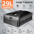 29L Travel Vacuum Bags with Wireless Pump, IP67 Waterproof, Tear-Resistant Vacuum Packing Cubes, Reusable Compression Bags for Travel, Hiking & Camping, Suitcase, Home Storage (2 Pack+Pump) - Image 2