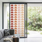 Window Privacy Film Frosted, Colorful Boho Non-Adhesive Static Cling Window Tint, Middle Century Geometric Abstract Art Insulated Windows Frosted Films for Living Room, 35.4 x 78.7 Inches - Image 2