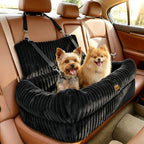 Pawaboo Dog Car Seat Bed, Memory Foam Booster for Medium/Large Dogs, Black - Image 2