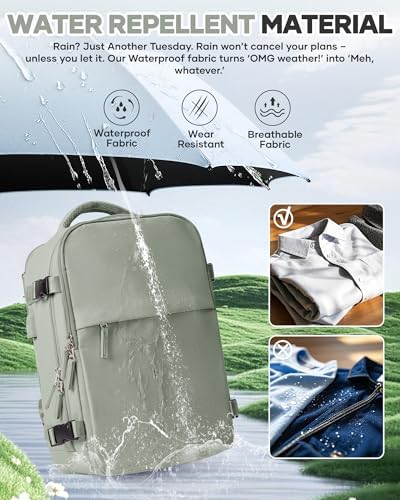 Vacuum Seal Travel Backpack with Air Pump Compression Waterproof Vacpack Carry On Backpack for Travel Daypack Women Men with Vacuum System Airlines Approved Vacpack Laptop Space Saver Bags GrassGreen - Image 7