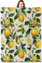 Bee Lemon Throw Blanket Soft Lightweight, Watercolor Fruit Botanical Blankets for Bedroom Living Room Sofa Office, Vibrant Animal Cozy Throws, Home Accent and Kids Girls Gifts, 50 X 60 Inch by Unknown