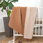 lulumoon Muslin Baby Blanket Neutral: Cotton Toddler Blanket for Daycare - Image 3