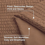 Seersucker Mocha Mousse King Size Comforter Set, 7-Piece Bed in a Bag - Image 5