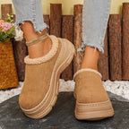 Womens Chunky Platform Slippers Fleece Lined House Clogs - Image 3