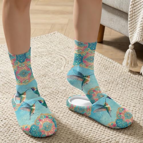 House Slippers for Women Washable Closed Toe with Cute Socks - Image 3