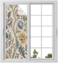 Window Privacy Film Frosted, Vintage Garden Flower Static Cling Door Window Covering, Rustic Floral Leaf Pastoral Beige UV Blocking Windows Film for Office, Hotel, Bedroom, 29.5 x 78.7 Inches by Unknown
