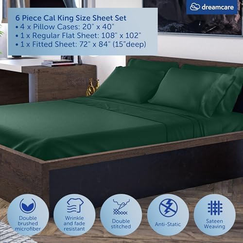 DREAMCARE California King Sheet Sets - 6 pcs Breathable Cooling Sheets - Image 3
