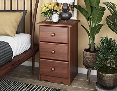 Palace Imports 100% Solid Wood 3-Drawer Nightstand, Mocha, 28" h x 18" w x 16" d. Requires Assembly by PalaceImports