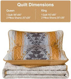 Dintszyayue Boho Quilt Set King, Aztec Geometric Bedspread with 2 Shams - Image 7