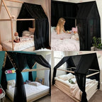 Comtelek Bed Canopy for Girls,King Canopy Bed Curtains with Beds Frame Queen & Full Bed 59 * 228in Black Tulle Gothic Canopy Scarf,Sheer Bed Drapes,Twin Canopy Decor for Baby Crib,Kid Adult Beds - Image 4