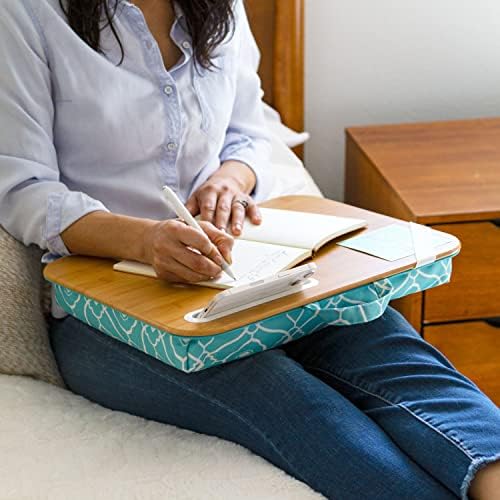 LAPGEAR Designer Lap Desk – Aqua Trellis, Fits 15.6” Laptops - Image 6