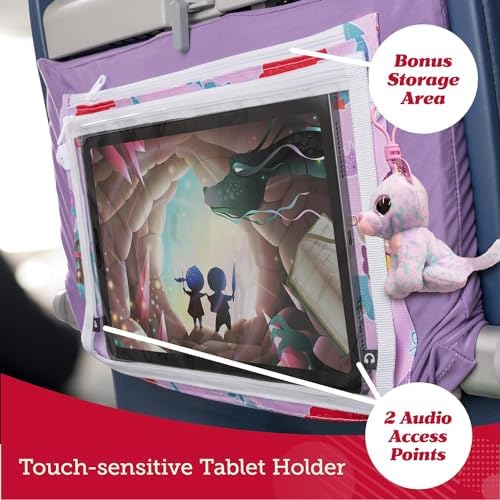 Lusso Gear Airplane Tray Table Cover - Organize Kids Travel Essentials - Snack & Toy Pockets for Airplane Toys for Toddlers 1-3 - Foldable Tablet Stand for Travel Toddler Essentials - Plane Pattern - Image 5