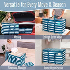 VENO 10 Pack Heavy Duty Moving Bags, Extra Large Storage Bags with Reinforced Handles & Strong Zippers, Foldable & Reusable Moving Box Alternative for Clothes & Dorm Storage - Image 6
