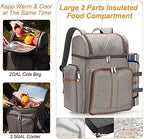 Picnic Backpack for 4, Insulated Cooler Bag with Blanket, BrushedKhaki - Image 5