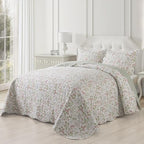 NEWLAKE Quilt Bedspread Sets - Blooming Classic Floral Pattern Reversible Coverlet Set, Queen Size - Image 5