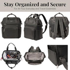 Baggallini Securtex Anti-Theft Windsor Backpack for Travel, Work & College, RFID & Locking Zipper, Up to 16" Laptop - Image 5