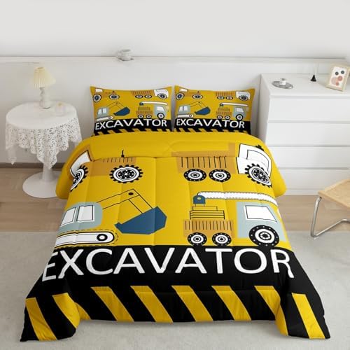 Kids Equipment Trucks Bedding Set Boys Construction Comforter Set Boys by Feelyou