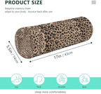 Leopard Texture Neck Roll Pillow - Extra Dense Memory Foam Round Cylinder Bolster for Cervical Support, Spondylosis, Neck Pain Relief - Image 2