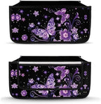 LedBack 3 Pcs Sets Rollator Walker Accessories Purple Butterflies Lightweight Rollator Walker Seat & Backrest Covers, Rollator Storage Basket - Image 3