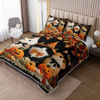 HOSIMA Kids Cat Quilt Queen Size,Halloween Bedspread with 2 Pillowcases. - Image 2