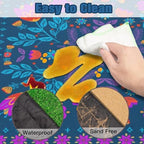 Picnic Blankets Extra Large Waterproof, 80"x 80" Dark Floral Beach Mat with Corner Pockets Windproof Sandproof Foldable Portable 3-Layer Mat Darker for Wet Grass,Parks,Music Festival,Camping,Concerts - Image 6