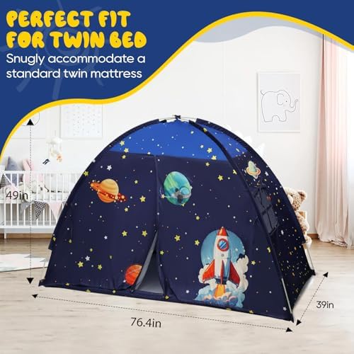 Redants Twin Bed Tent Canopy, Space Indoor Toddler Bed Tent for Kids - Image 2