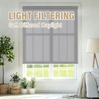 AOSKY No Drill Cordless Light Filtering Cellular Shade 18" W x 36" H Grey - Image 6