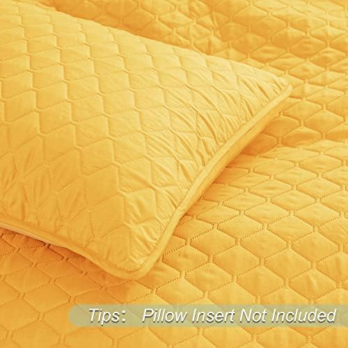 Exclusivo Mezcla Reversible King Size Quilt Bedding Set, Bright Yellow - Image 5