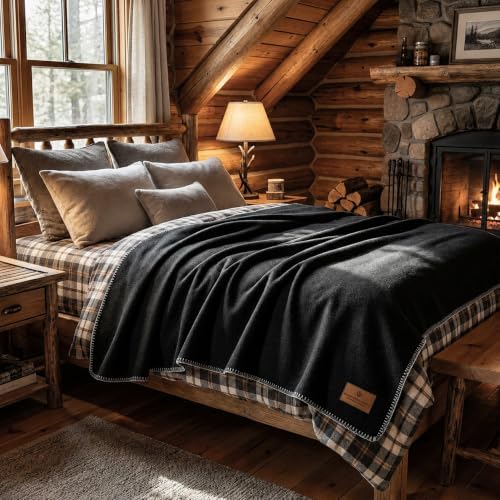 Whispering Winds 100% Wool Blanket, Premium Queen Size (90"x90") - Image 3
