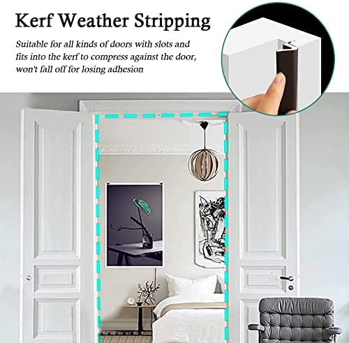 LSGCQ Kerf Weather Stripping for Door Seal Strip, 40 Ft, Brown - Image 6