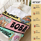Anime Throw Blanket, Anime Gifts for Girls, Kawaii Ramen Sketching Decor - Image 3