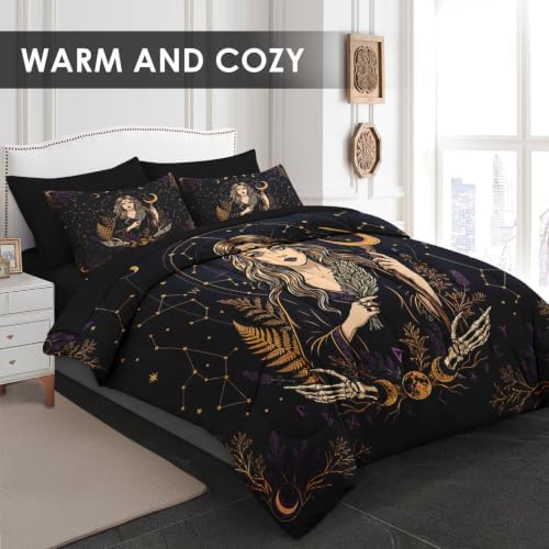 WeCozy Queen Comforter Set with Sheets, 7 Pieces Witchy Celestial Bedding - Image 4