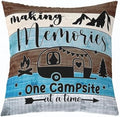 Feelyou Camper Cushion Case Boys Girls Happy Camping Throw Pillow Covers 16"x16" Set of 4 for Travel Trailers Rustic Farmhouse Style Decorative Pillow Case Outdoor Pillows Covers for Travel Trailers by Feelyou