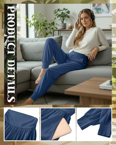 Ficerd 3 Pack Women's Joggers Loose Yoga Pants with Pockets - Image 3